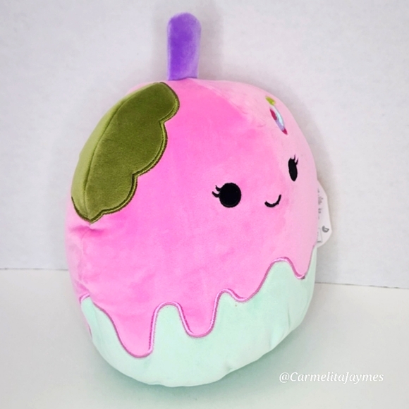 🎃 MONDI 🍎🪱 Pink Mint Candy Apple wWorm Halloween 2024 Original Squishmallow - Picture 6 of 8